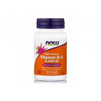 Now Foods Vitamin D-3 Βιταμίνη για Ανοσοποιητικό 5000iu 120 μαλακές κάψουλες