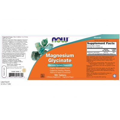 Now Foods Magnesium Glycinate 180 ταμπλέτες